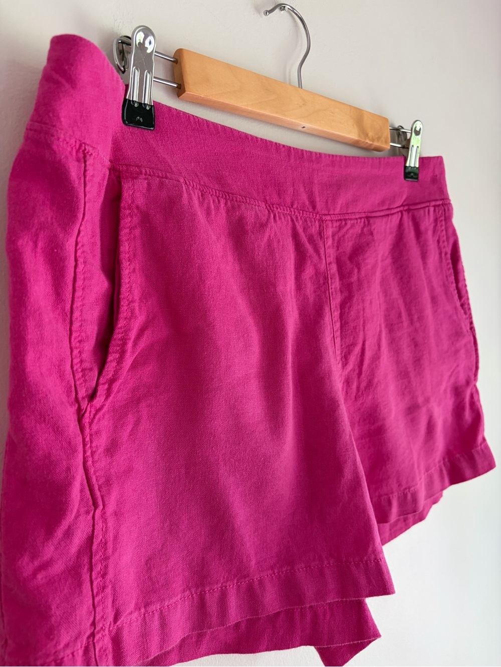 Gap Hot Pink Linen Blend Pull On Shorts Size L - Picture 2 of 5